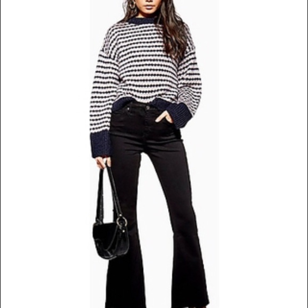 TOPSHOP Jamie flare wax jeans